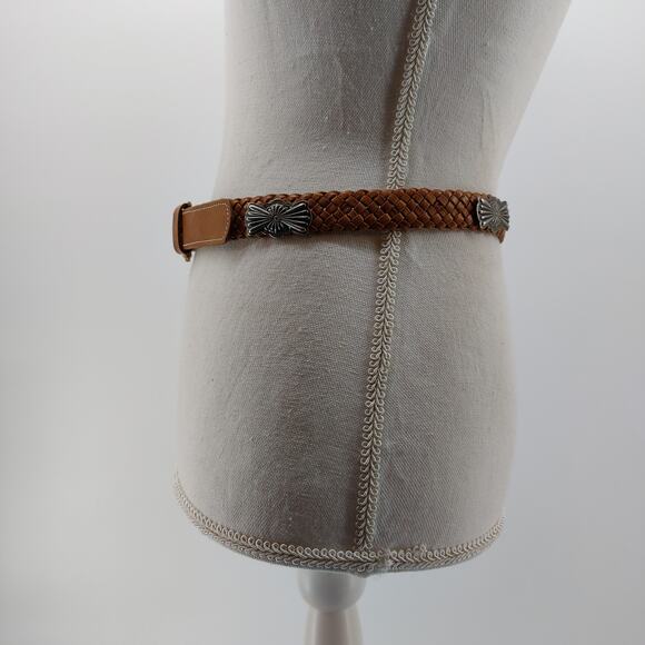 Women's Western Southwester Brown Braided Belt Conchos Cowgirl S - Picture 5 of 9